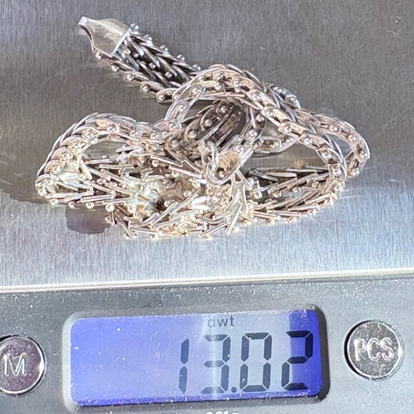 Sterling Silver 925 Mayan Calendar Interlocking Link Bracelet Size 7.5" Length - Picture 10 of 10